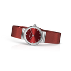 Orologio quadrante sunray mesh rosso e argento