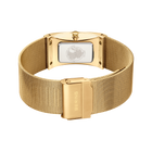 Goudkleurig mesh-armband met rechthoekige wijzerplaat en magnetische sluiting