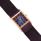 Montre rectangulaire nacre maille marron