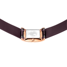 Cierre de reloj color oro rosa y correa textil oscura