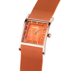 Rektangulært Perlemor Mesh Ur Orange