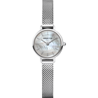 Montre-bracelet BERING en acier inoxydable avec cadran argenté et bracelet maille.
