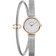 Reloj BERING con caja redonda de oro rosado, esfera blanca en brazalete de malla, con pulsera a juego