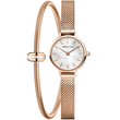 Rose gold BERING watch with mesh bracelet and matching bangle, minimal dial with simple markers