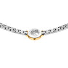 Montre à bracelet deux tons argent et or, motif de mailles rectangulaires vue de face