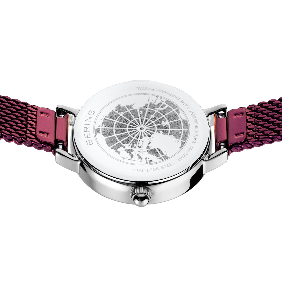 Petite Sunray Mesh Watch Purple Silver