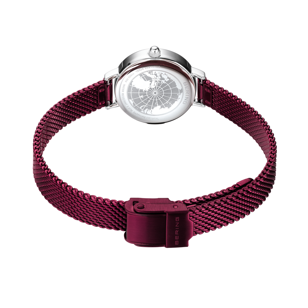 Petite Sunray Mesh Watch Purple Silver