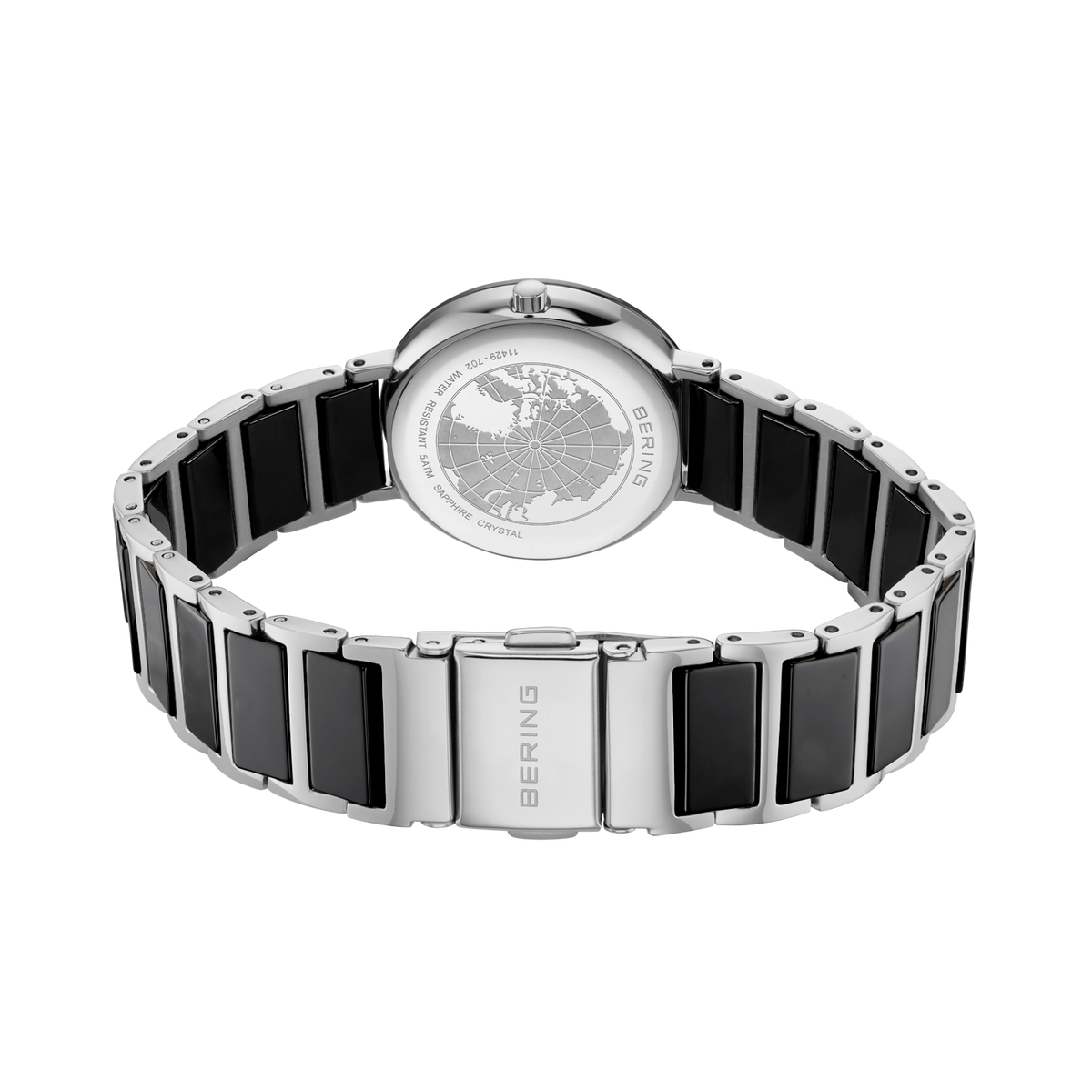 Retro dell'orologio con cinturino in acciaio bicolore e chiusura