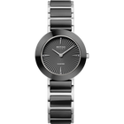 Orologio BERING con quadrante rotondo grigio scuro a motivo raggiato, braccialetto acciaio e nero