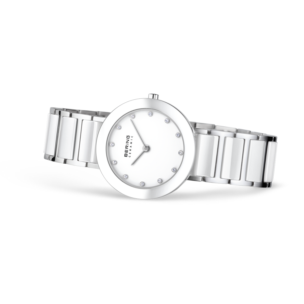 Sparkling Zirconia Ceramic Watch White