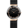 Orologio BERING con cassa tonda grigia, quadrante nero con marcatori orari, lancette dorate e cinturino maglia nero.