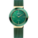 Orologio BERING con quadrante verde rotondo, bezel dorato e cinturino mesh