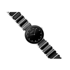 Orologio da polso nero minimalista con quadrante rotondo e cinturino segmentato
