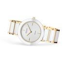 Wave Ceramic Watch with Diamond Gold