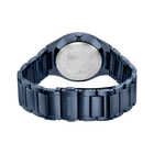 Dark blue metal watch bracelet and caseback, with BERING branding visible on the band.