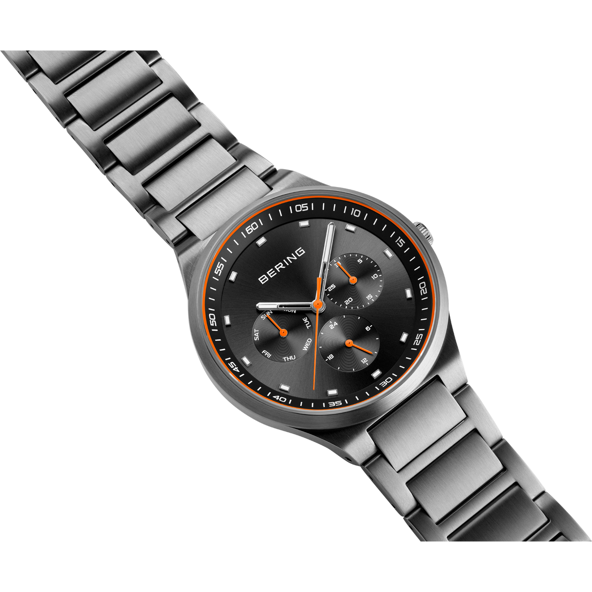 Orologio classico a maglie grigio e argento