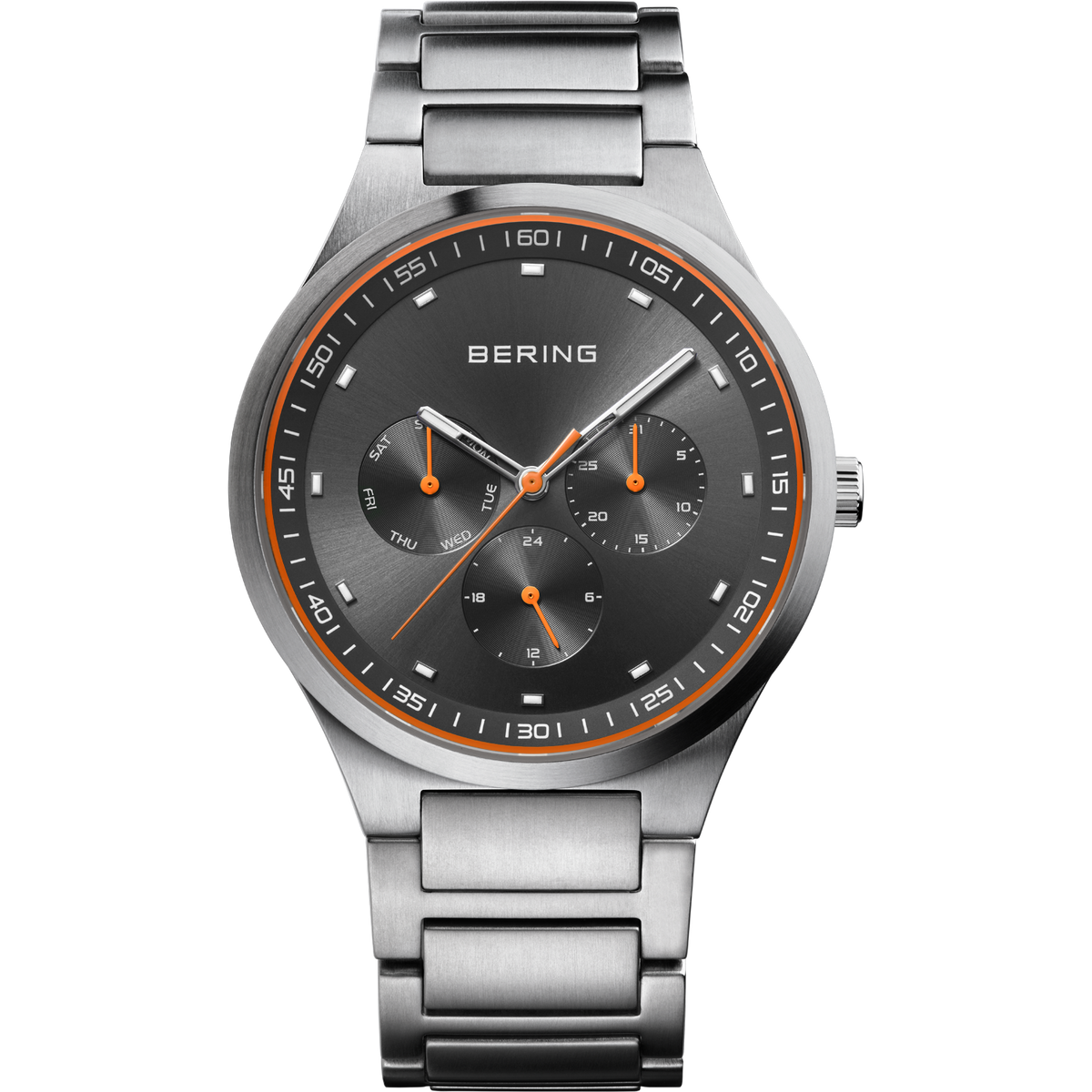 Orologio classico a maglie grigio e argento