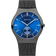 BERING watch with blue dial, dark gray case, mesh bracelet, and small subdial