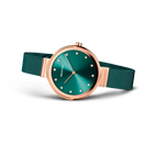 Orologio quadrante sunray mesh verde e oro rosa