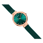 Orologio quadrante sunray mesh verde e oro rosa