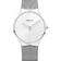 BERING stainless steel wristwatch with white dial, mesh bracelet, and thin hands