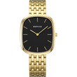 Orologio BERING rettangolare con cassa e bracciale color oro, quadrante nero con indici dorati