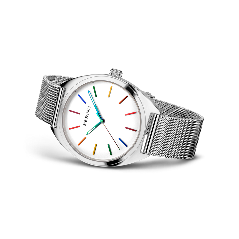 Freedom Mesh-Uhr 40 mm Weiß Silber