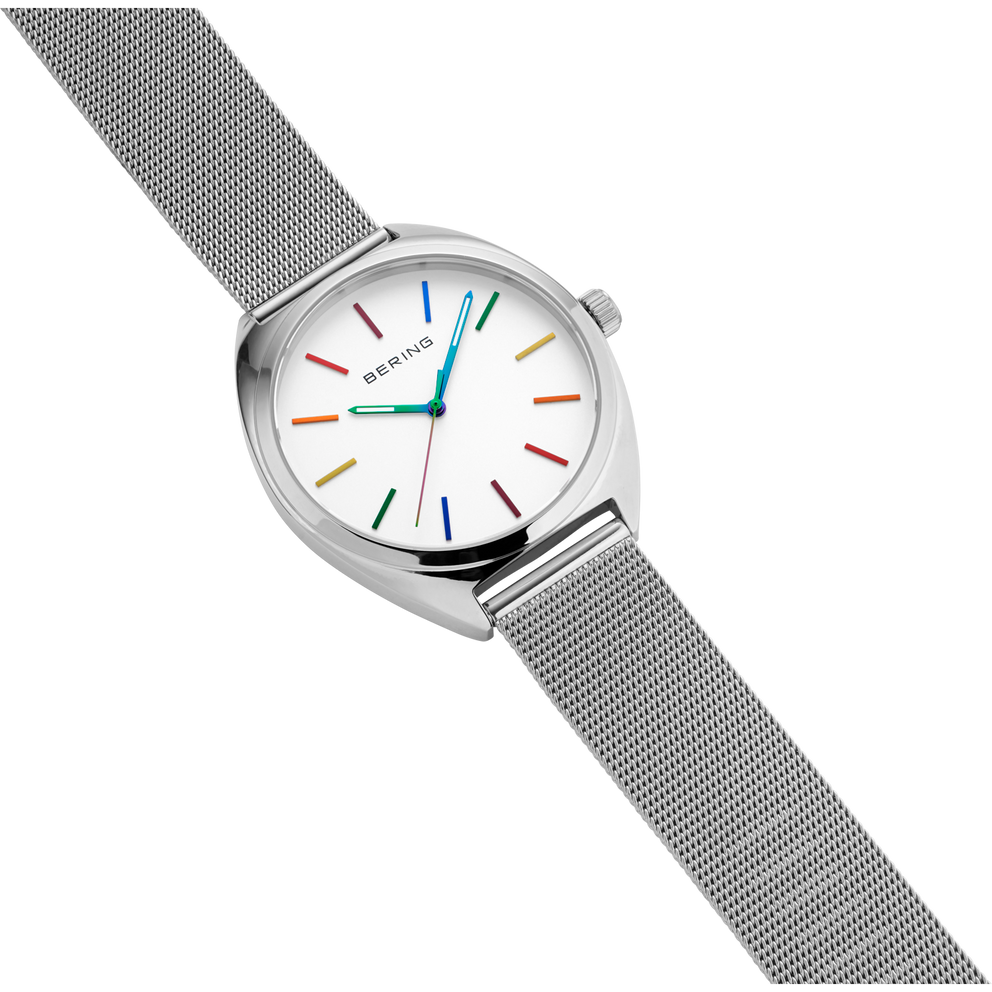 Freedom Mesh-Uhr 40 mm Weiß Silber