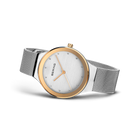 Montre-bracelet or rose, cadran blanc et bracelet maille argent