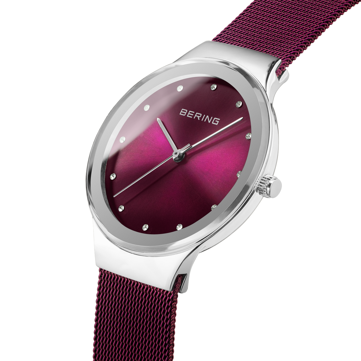 Oval Sunray Mesh Watch Purple