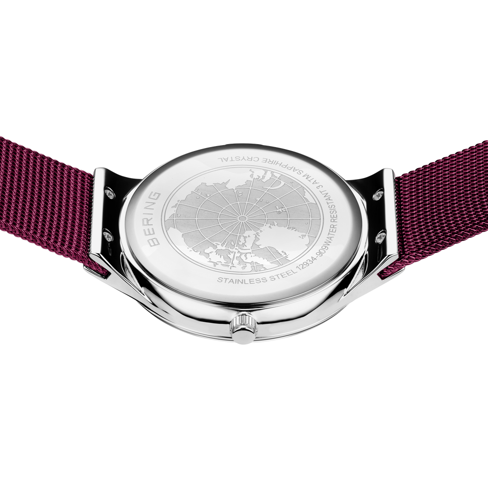 Oval Sunray Mesh Watch Purple