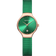 Montre-bracelet BERING avec boîtier rose doré et cadran vert, bracelet maille verte