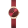BERING Charity dameur med bordeaux mesh-armbånd, roséguldkasse og minimalistisk urskive.