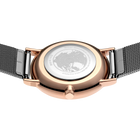 Montre minimaliste maille grise et or rose