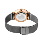 Montre minimaliste maille grise et or rose