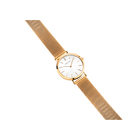 BERING watch 14134-331 with rose gold-tone round case and mesh bracelet on white background.