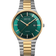 Reloj BERING Solar con esfera azul-verde, caja de titanio y pulsera bicolor plateada-dorada
