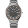 BERING Solar 14442-777 watch with silver stainless steel case and bracelet, dark dial with orange bezel accent
