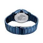 Blue link watch bracelet with visible caseback