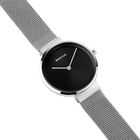 Mini mesh Horloge zwart zilver