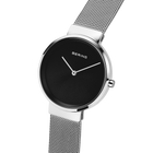 Mini mesh Horloge zwart zilver