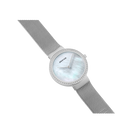 BERING Armbanduhr 14531-004 mit Silbergehäuse, hellblauem Zifferblatt und dunklem Metallarmband