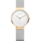 BERING Uhr in Roségold mit weißem Zifferblatt und Silber-Mesh-Armband
