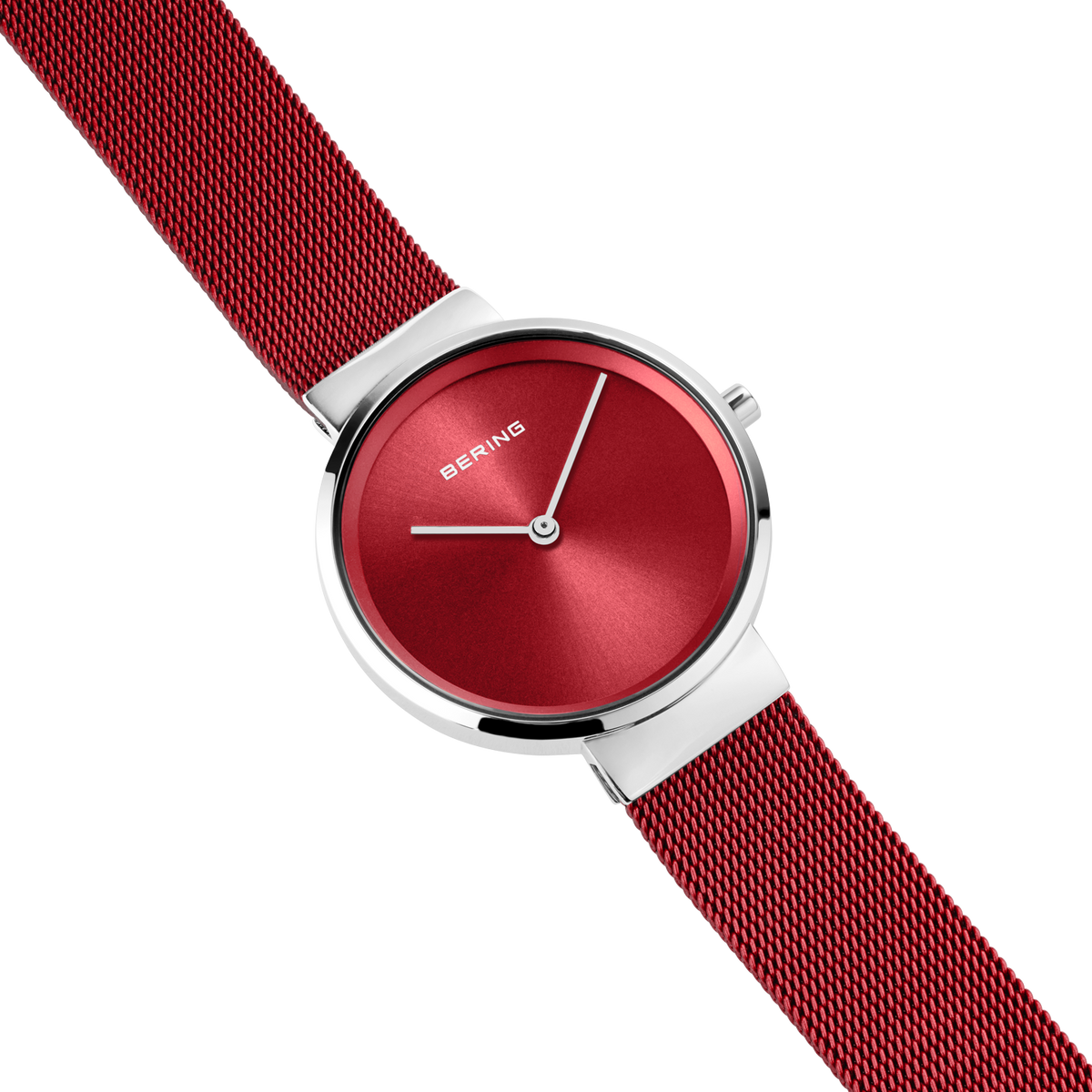 Mini Sunray Mesh Watch Red Silver