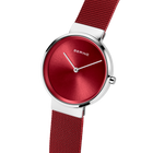 Mini Sunray Mesh Watch Red Silver