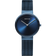 Reloj BERING con esfera azul marino y correa de malla azul, diseño minimalista, vista frontal.