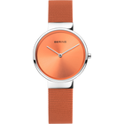 Orologio BERING con quadrante color rame e cinturino mesh, vista frontale
