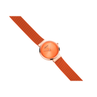 BERING wristwatch 14531-565 with coral dial and matching fabric strap, angled view