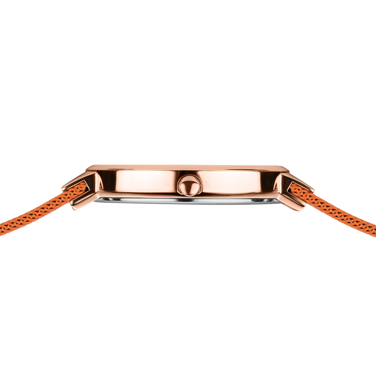 Reloj Mini esfera sunray malla naranja y oro rosa