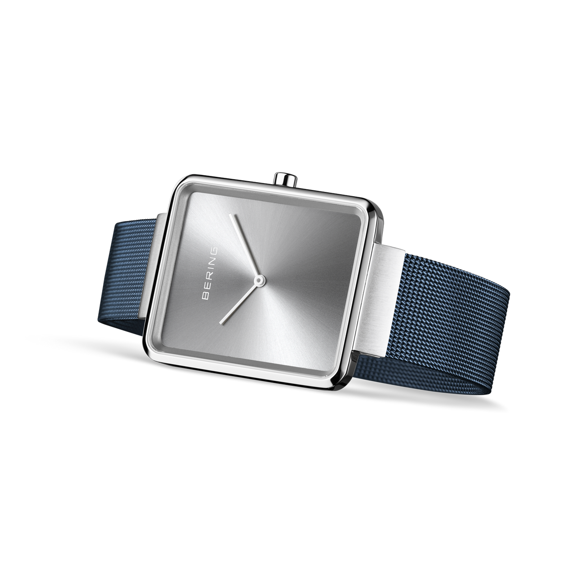 Mini Square Sunray Mesh Watch Silver